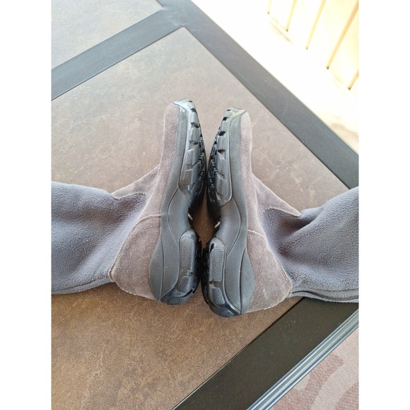 Lands' Ends 93160 Winter Boots Womens Size 7 Mid Calf Zip Gray Suede And Fleece - Picture 5 of 12